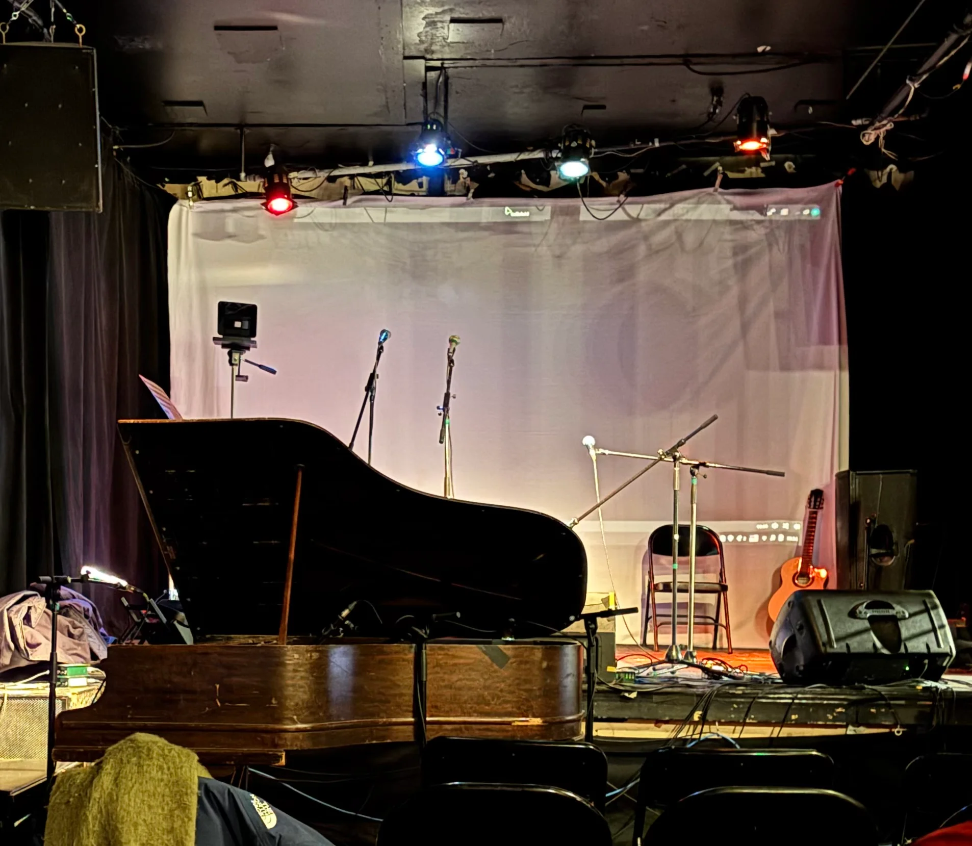 The same stage warmed into colour